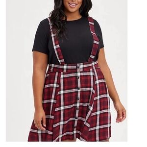 Torrid Burgundy Plaid Skirt Dress